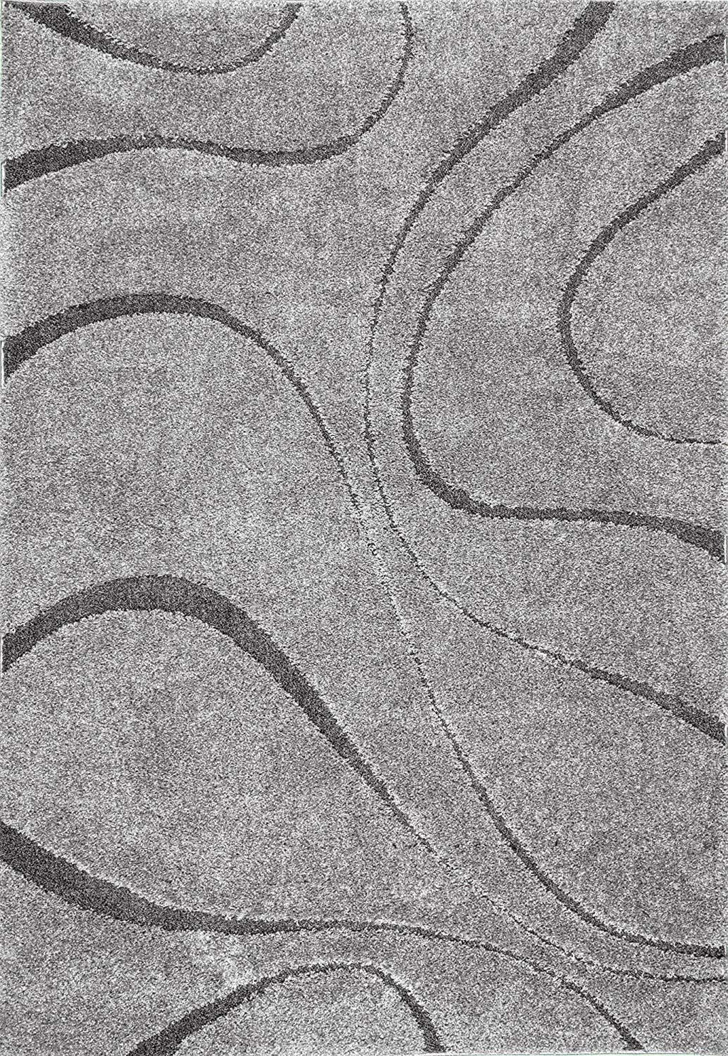 Grey Wave Shaggy Carpet | Soft & Fluffy Microfiber Area Rug