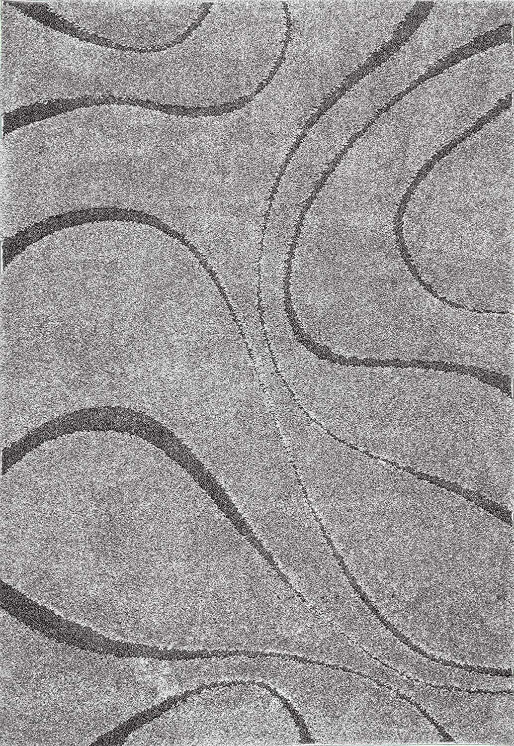 Grey Wave Shaggy Carpet | Soft & Fluffy Microfiber Area Rug