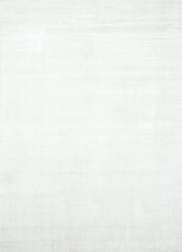 Snow White Viscose Silk Hand-Tufted Rug