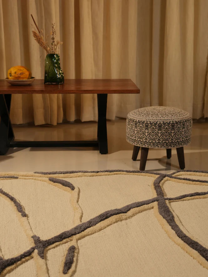 Camel Color Premium Handmade Woolen Irregular Rug
