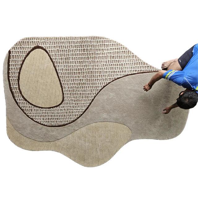 Superior Beige Irregular Rug