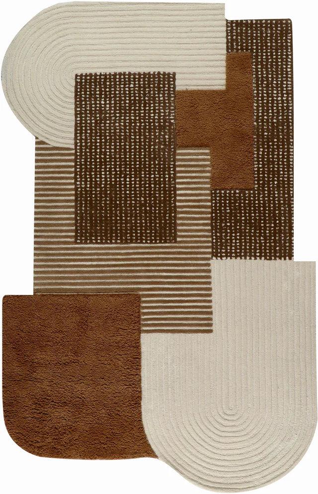 Supreme Ivory Brown Irregular Rug
