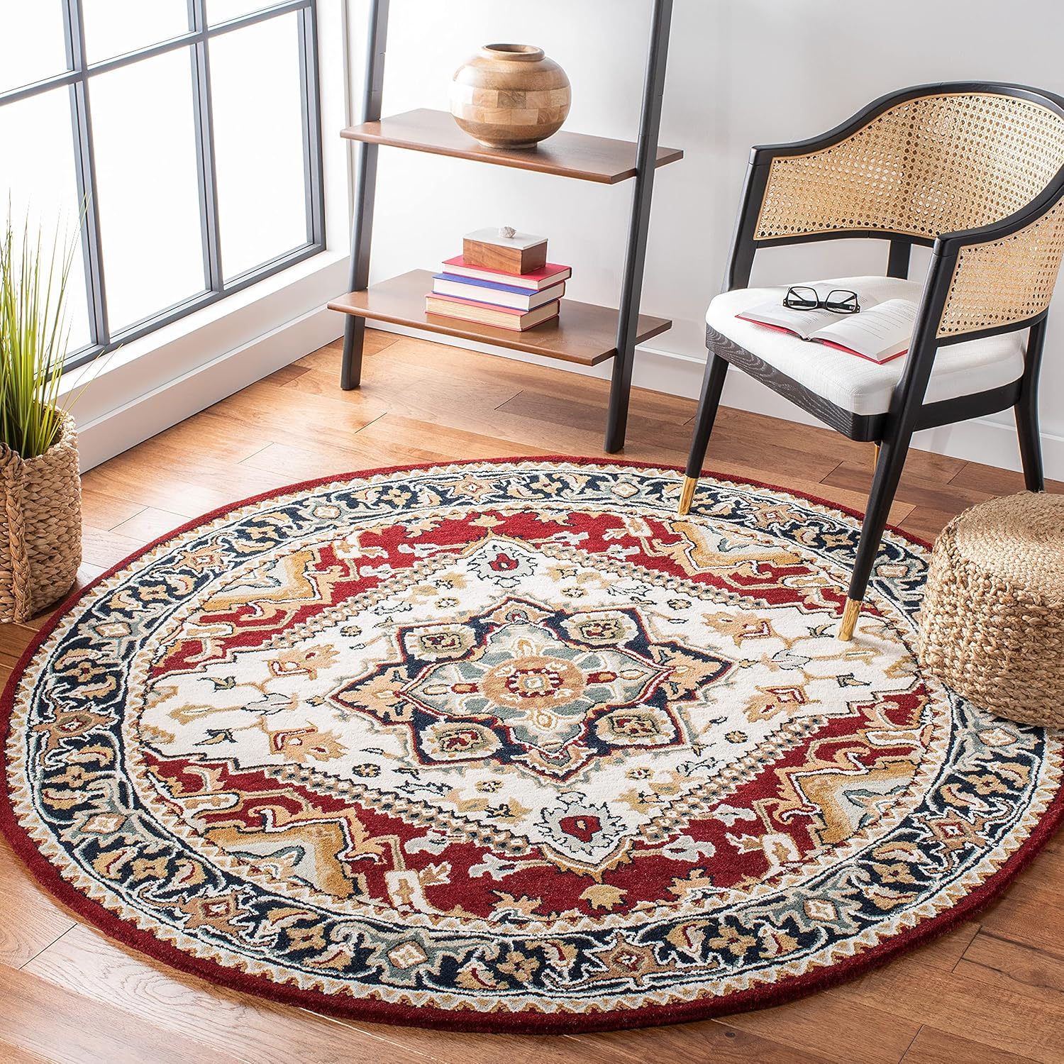 Tabriz Persian Tufted Round Carpet & Rug
