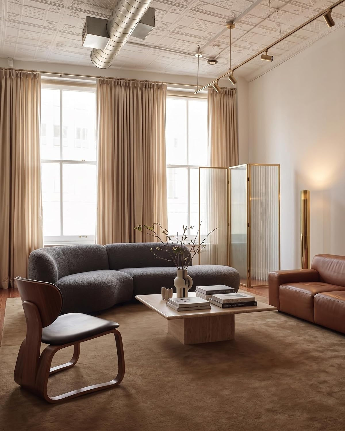 Taupe Color Wool Hand-tufted Solid Carpet & Rug