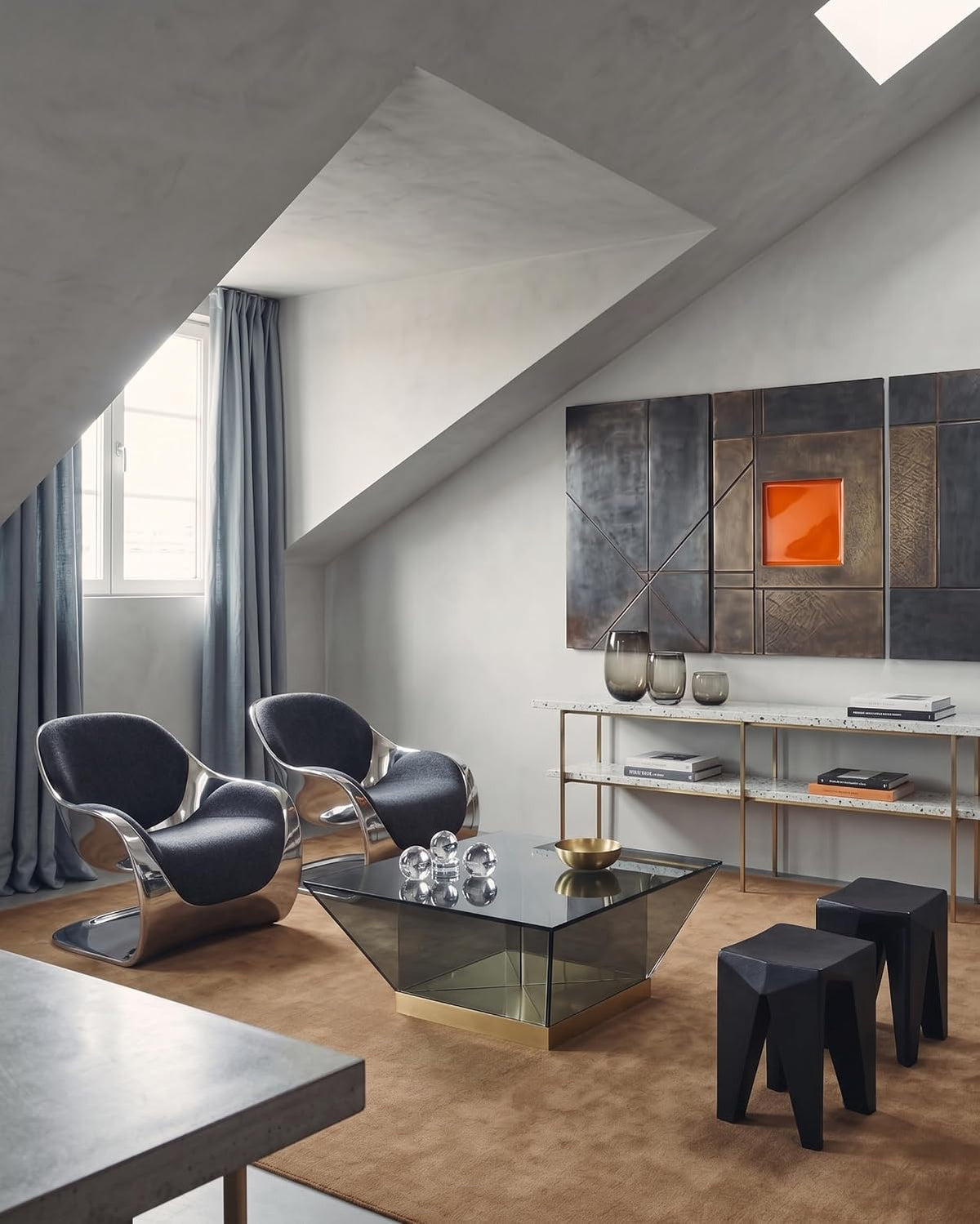 Taupe Color Wool Hand-tufted Solid Carpet & Rug