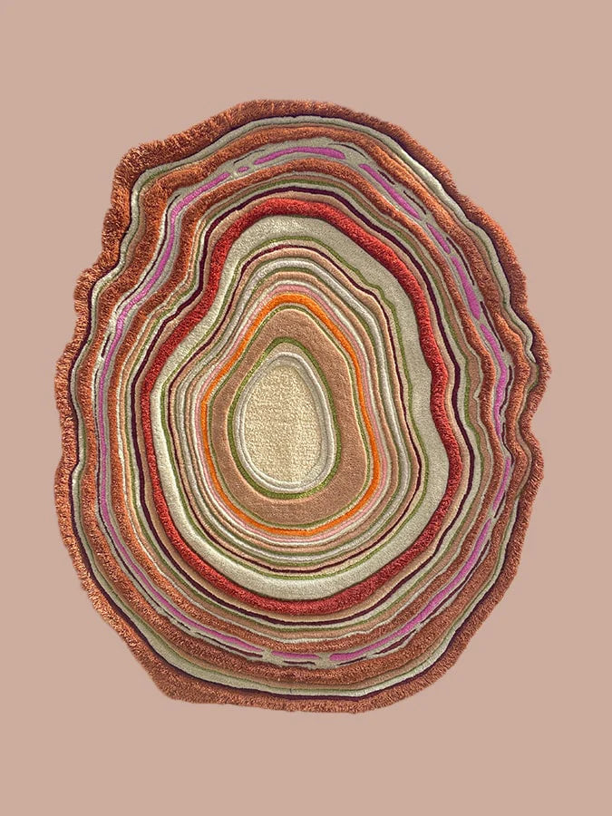 Multicolor High-Low Hand-Tufted Wool Rug