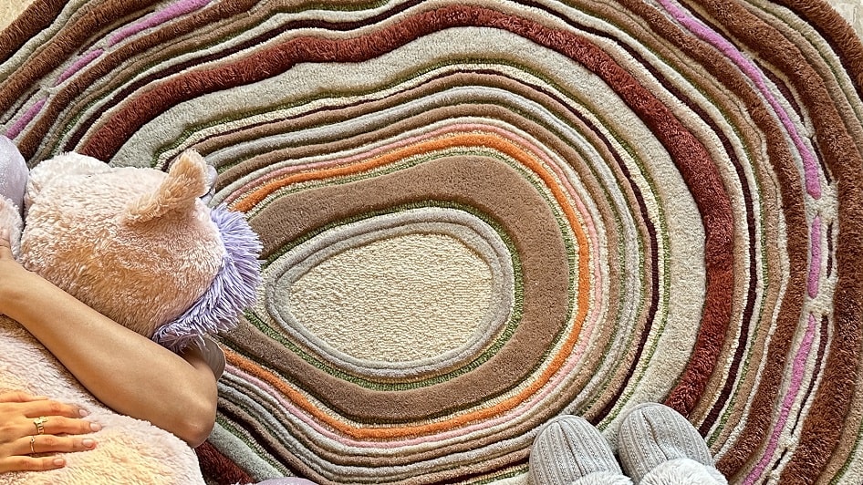 Multicolor High-Low Hand-Tufted Wool Rug