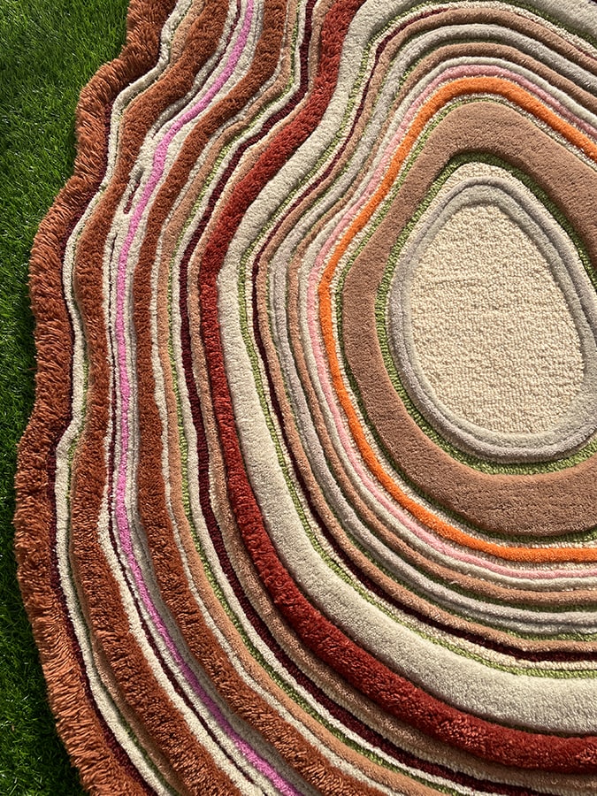 Multicolor High-Low Hand-Tufted Wool Rug