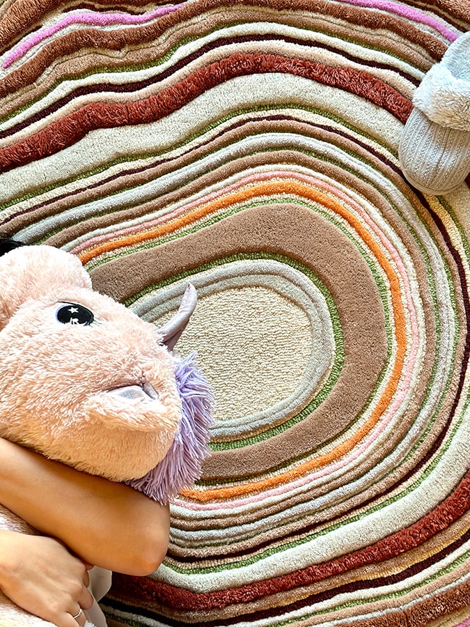 Multicolor High-Low Hand-Tufted Wool Rug
