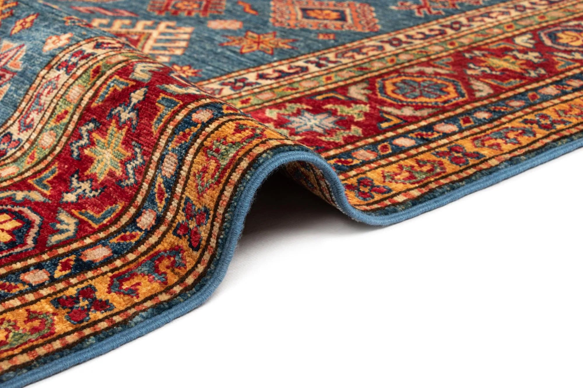 Tribal Crown Kazak Hand-Knotted Rug