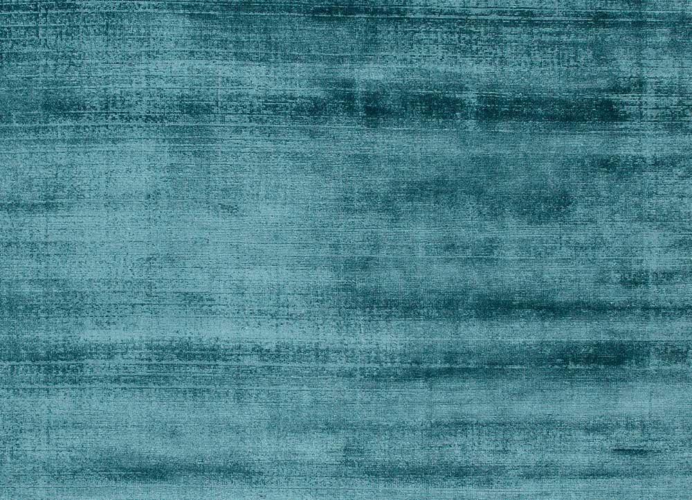 Turquoise Lustrous Loom Viscose Silk Hand-Tufted Rug