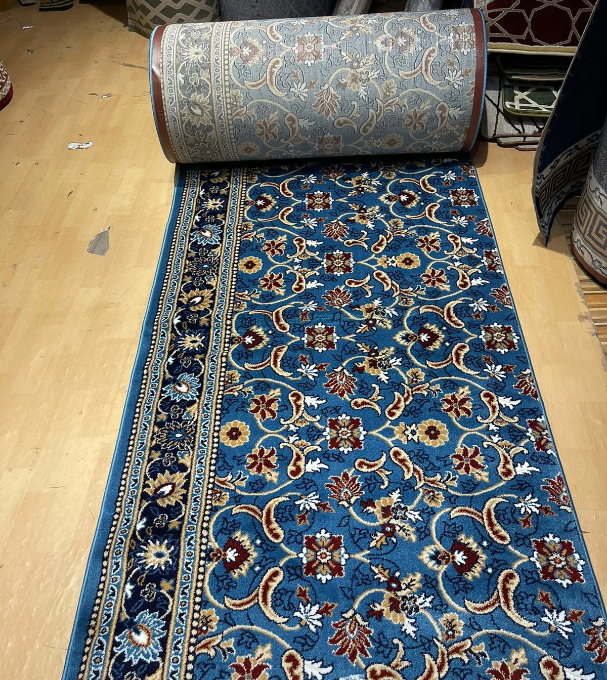 Turquoise Turkish Janamaz Roll – Imported Masjid Carpet | 15mm Ultra Soft & Luxurious Mosque Prayer Mat