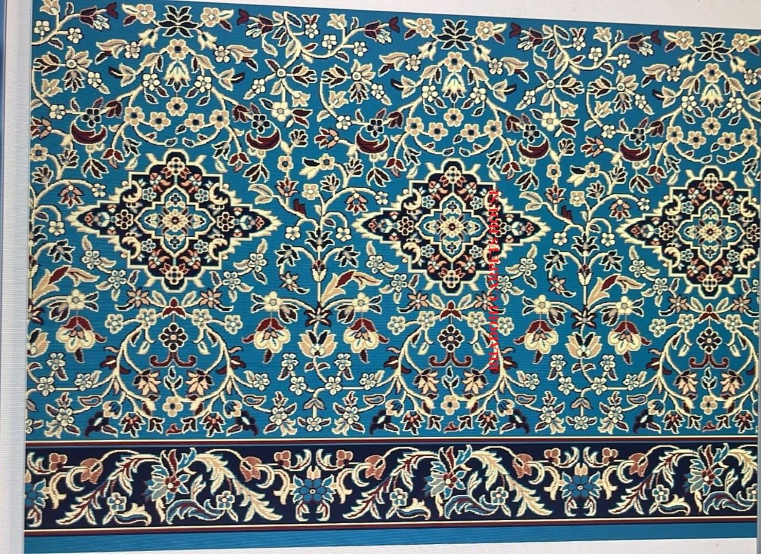 Turquoise Turkish Janamaz Roll – Imported Masjid Carpet | 15mm Ultra Soft & Luxurious Mosque Prayer Mat