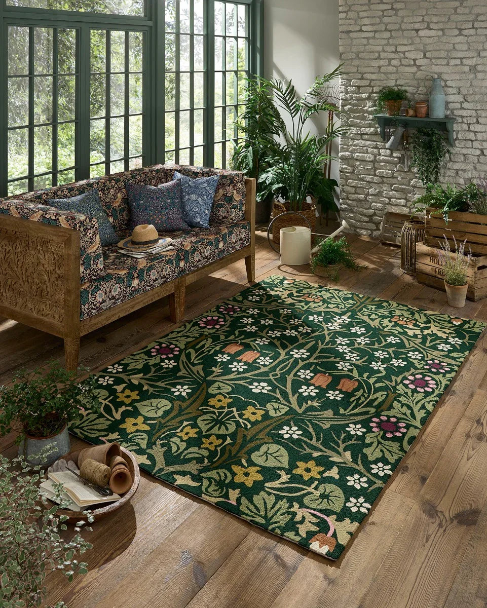 Velvet Leaf Foliage Hand-Tufted Rug