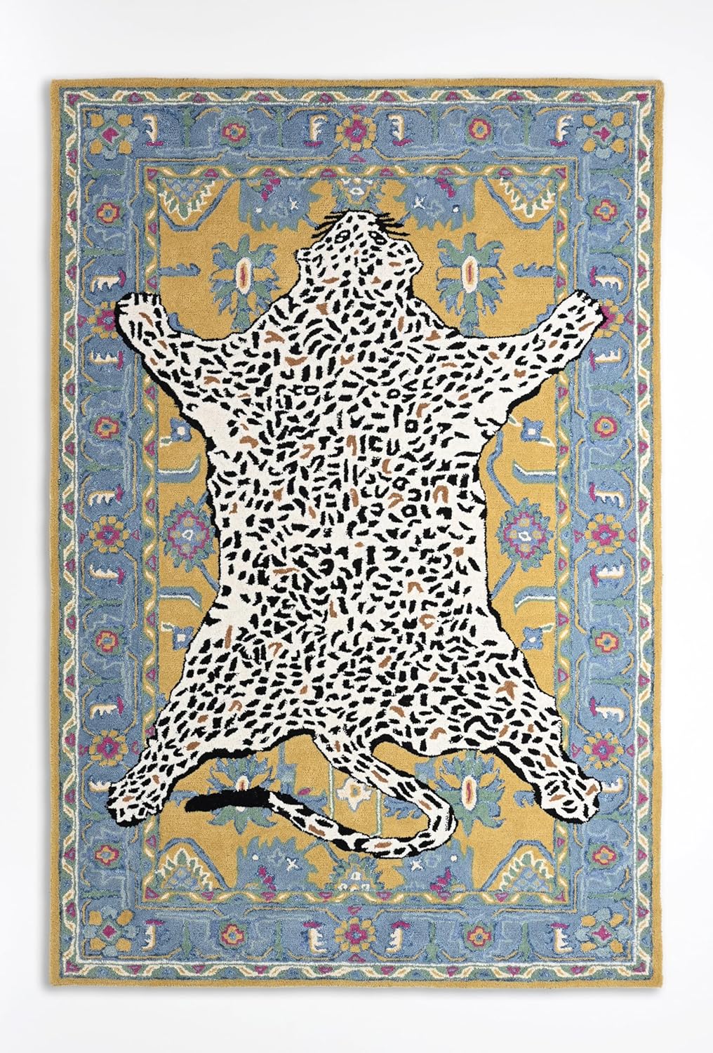 Vintage Leopard Wool Carpet & Rug