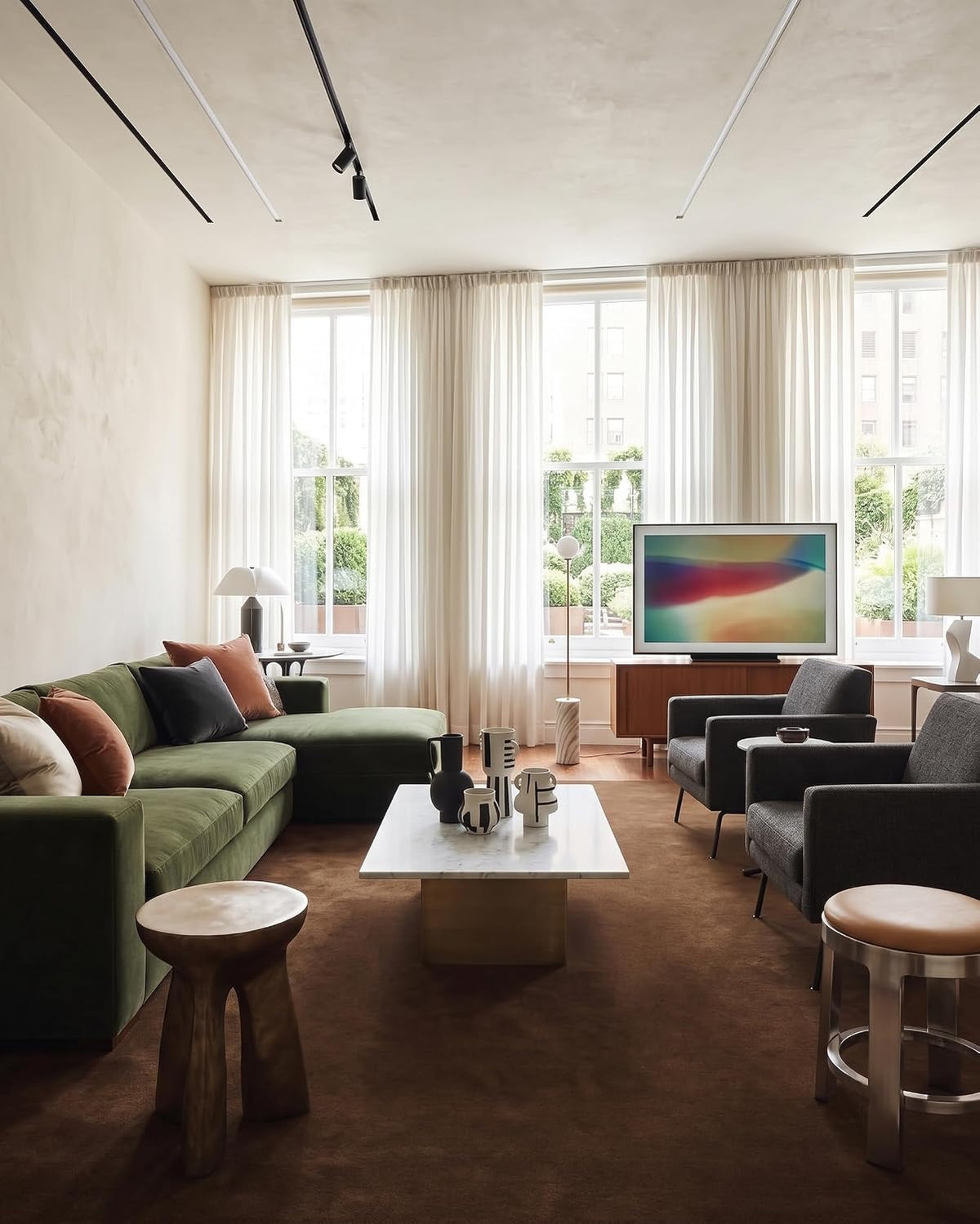 Walnut Color Wool Hand-tufted Solid Carpet & Rug