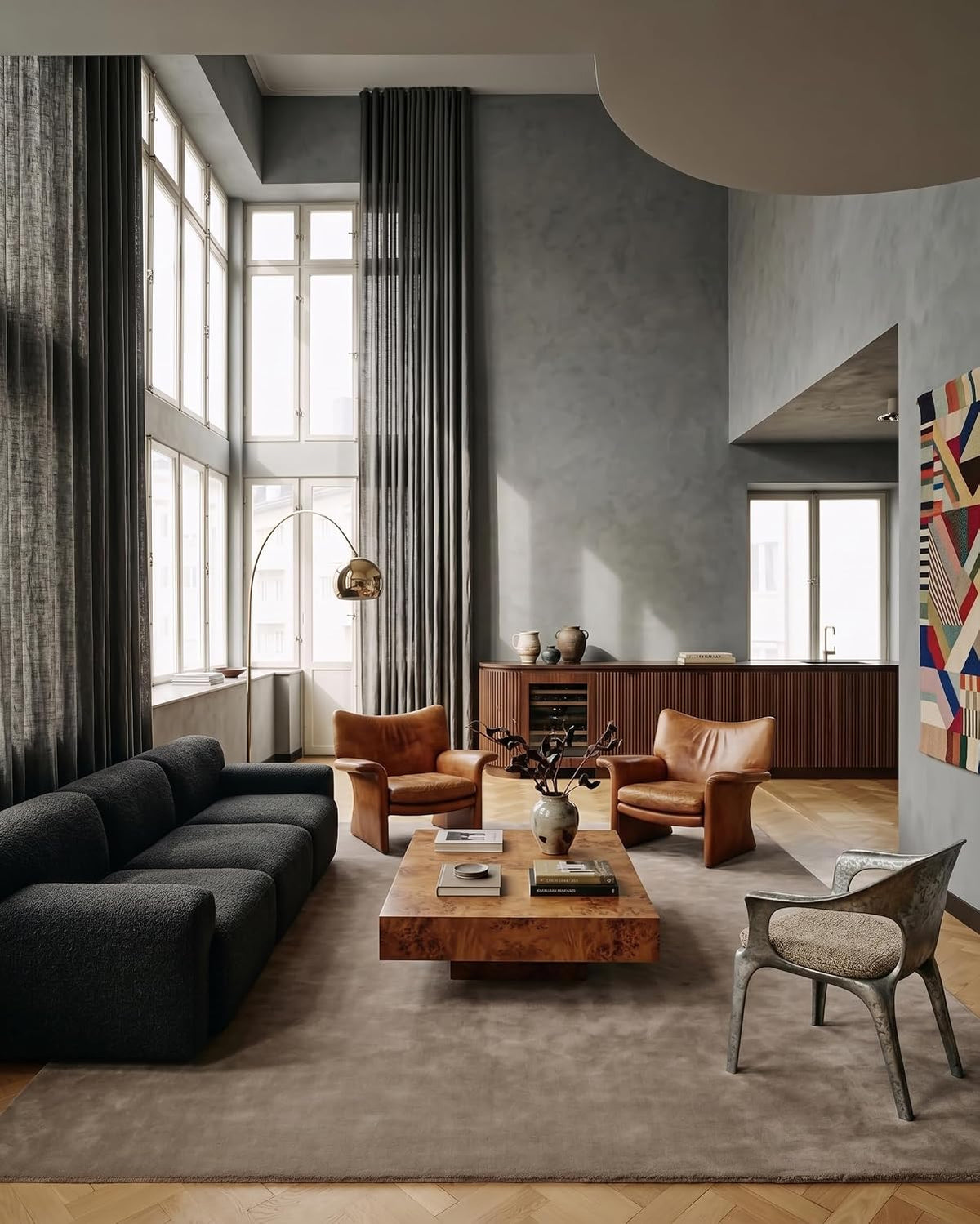 Warm Grey Color Wool Hand-tufted Solid Carpet & Rug
