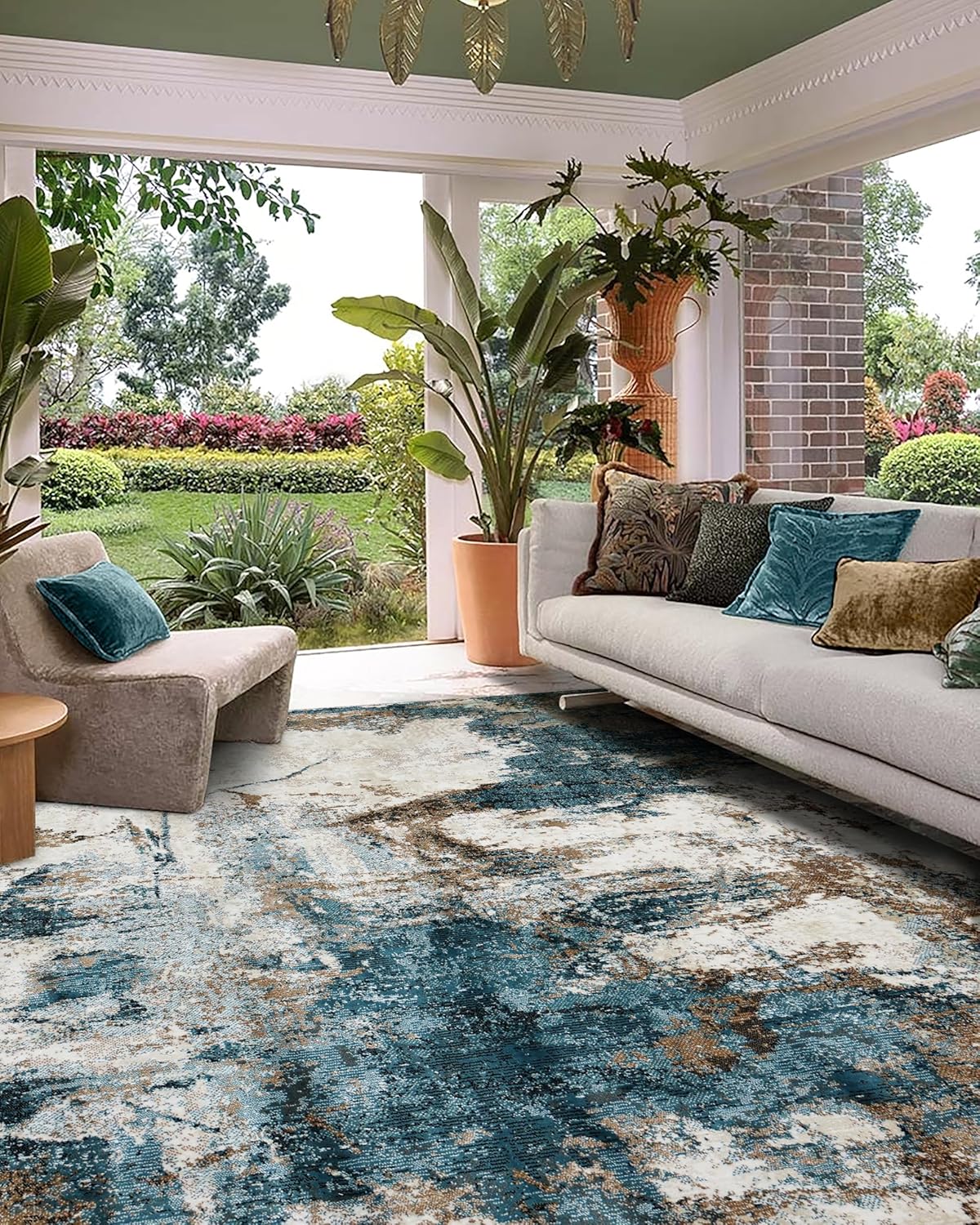 Washable Abstract Area Rug