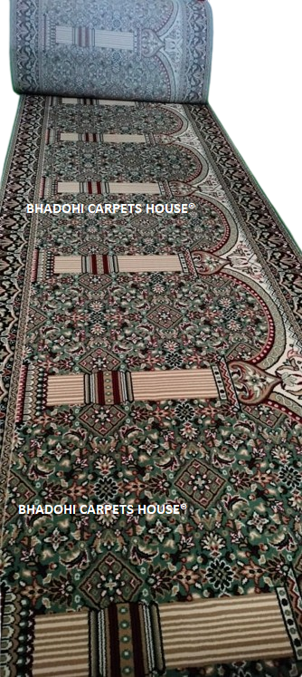 Green Janamaz Carpet Roll – 15mm Ultra Soft & Luxurious Mosque Prayer Mat