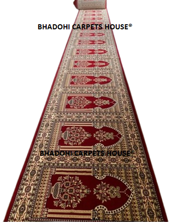 Maroon Janamaz Carpet Roll – 15mm Ultra Soft & Luxurious Mosque Prayer Mat