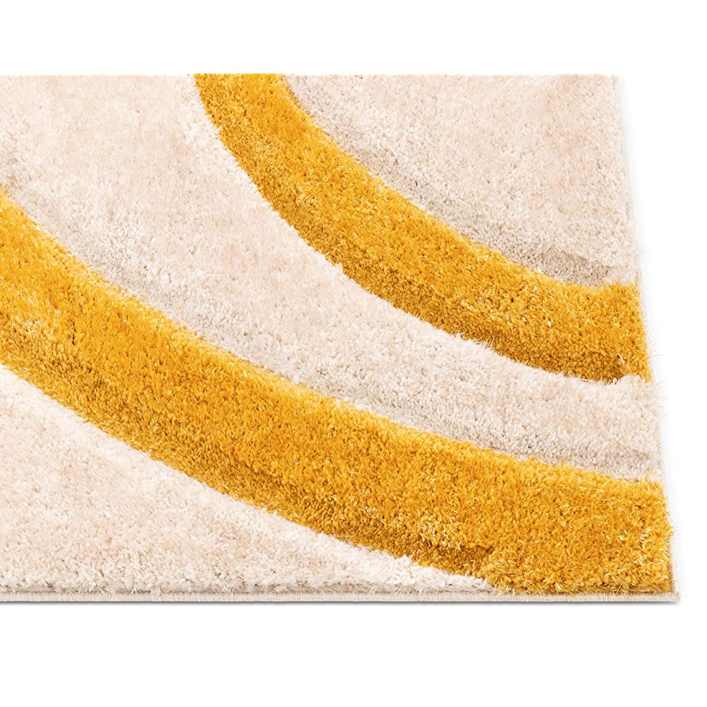 Yellow & Grey San Francisco Shaggy Carpet | Luxurious Handmade Microfiber Area Rug