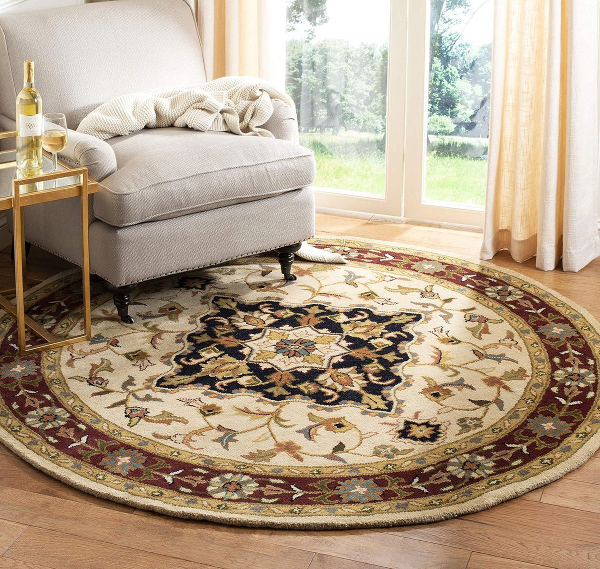 Ziba Persian Tufted Round Carpet & Rug