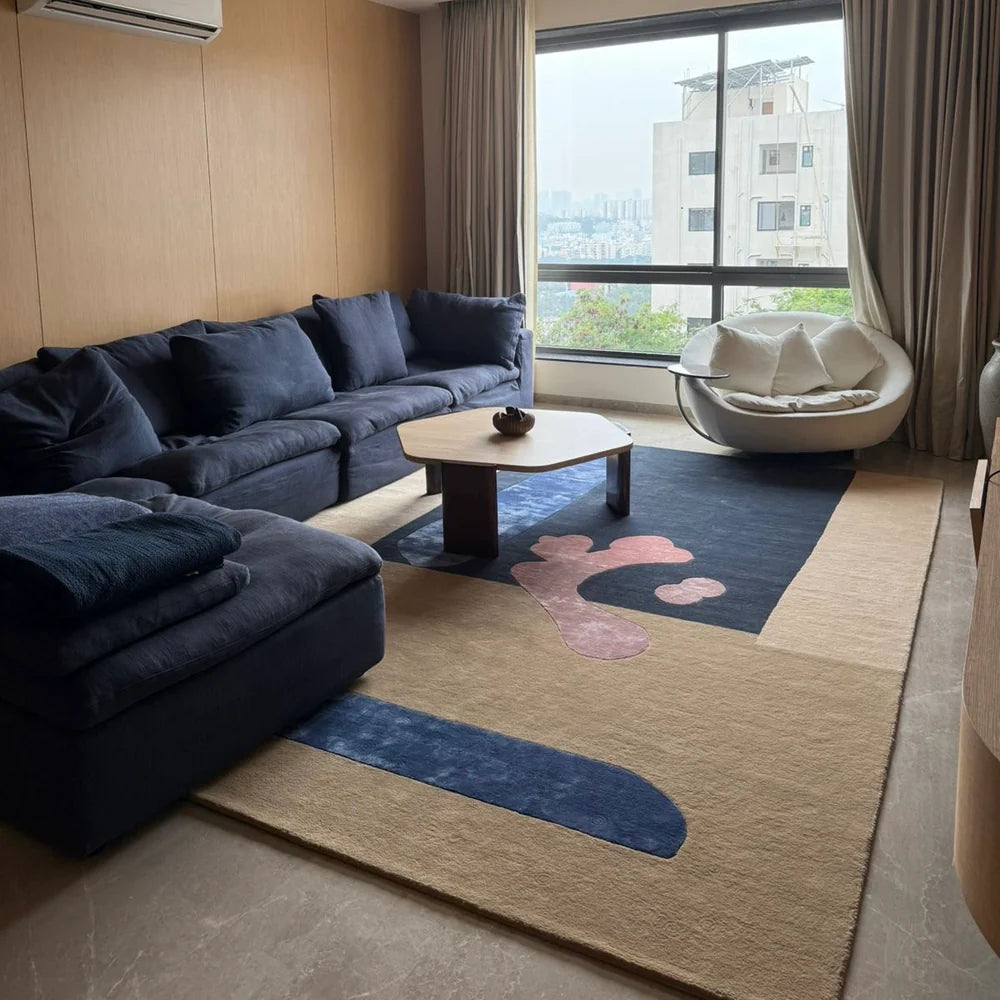 Geometric Viscose & Wool Hand-tufted Carpet & Rug