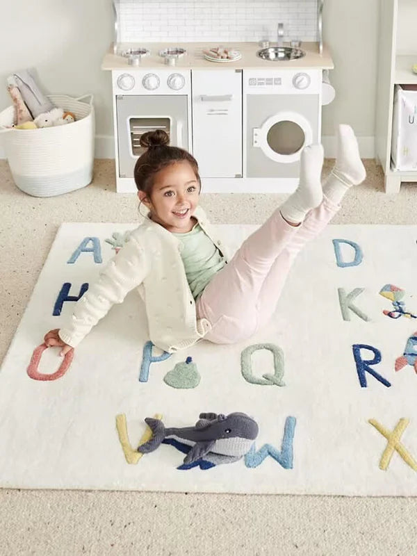 White Alphabet Kids Carpet & Rug