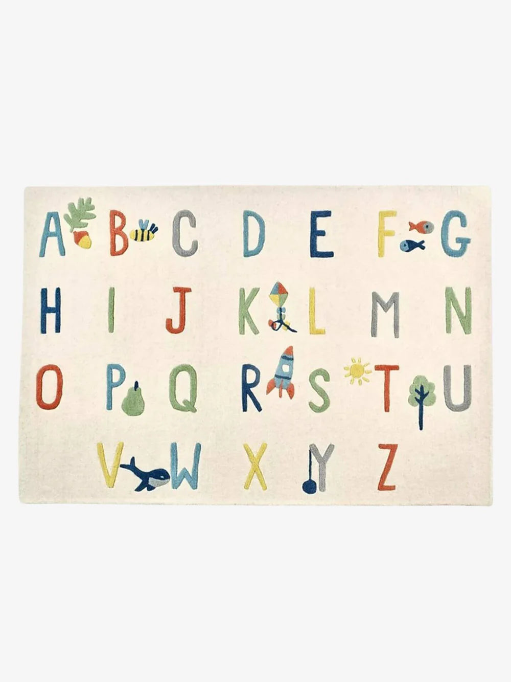 White Alphabet Kids Carpet & Rug