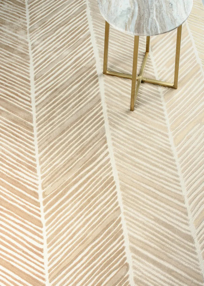 Gold & Beige Color Hand-Tufted 100% New Zealand Wool Rug