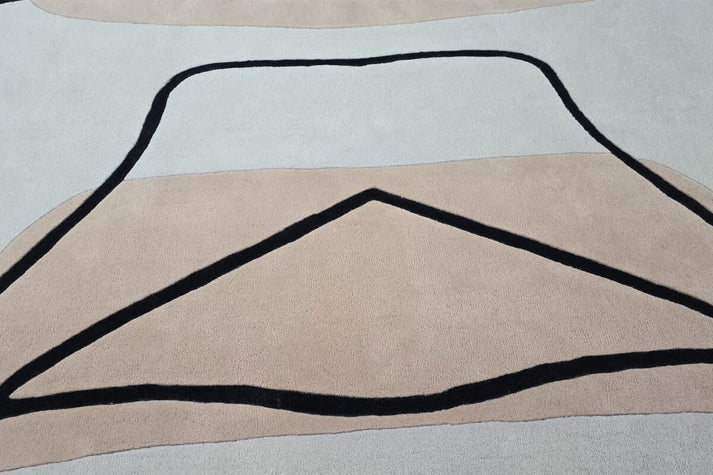 Beige ColorHand-Tufted 100% New Zealand Wool Rug