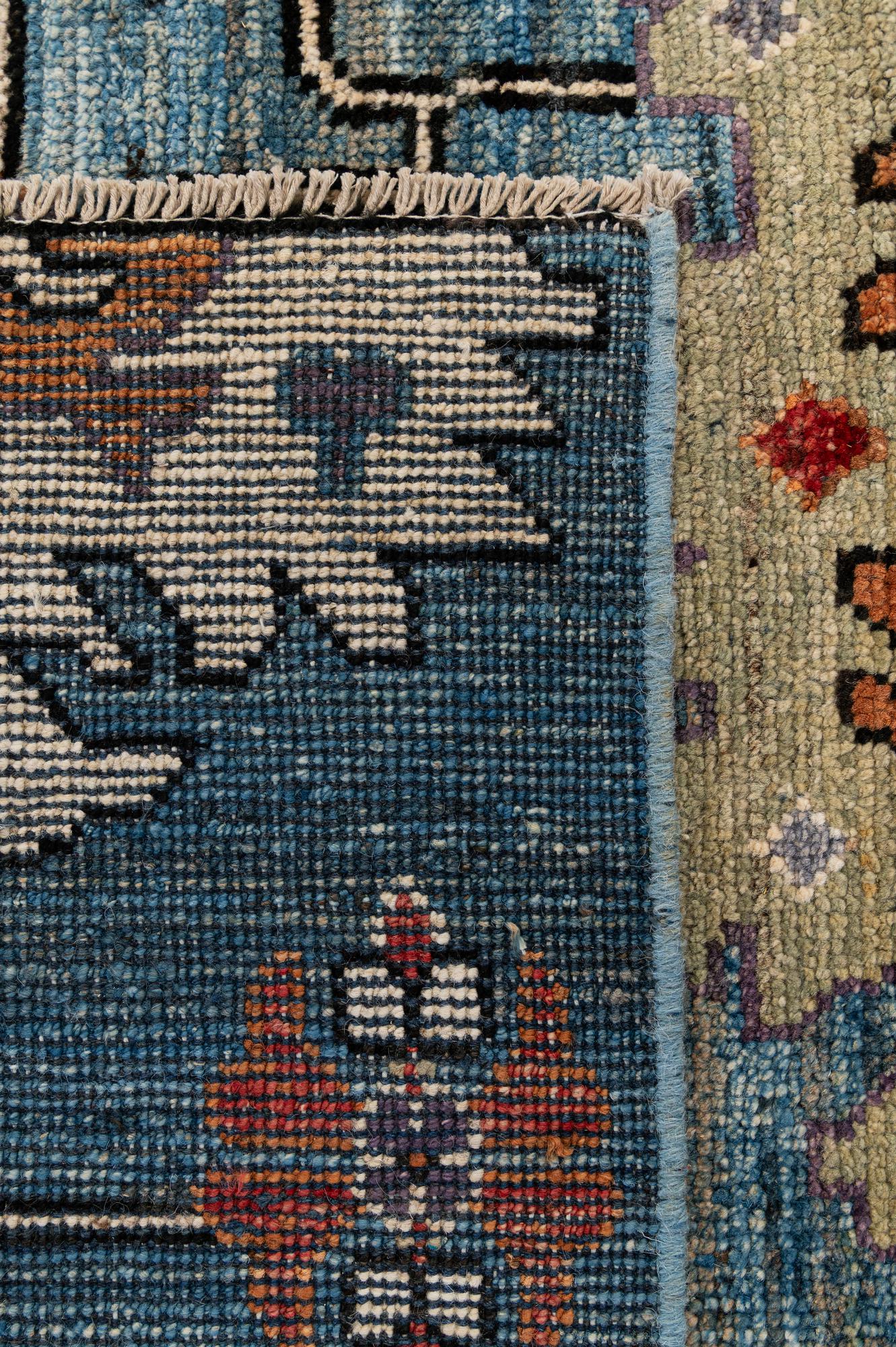 Medallion Oushak Hand-Knotted Wool Rug