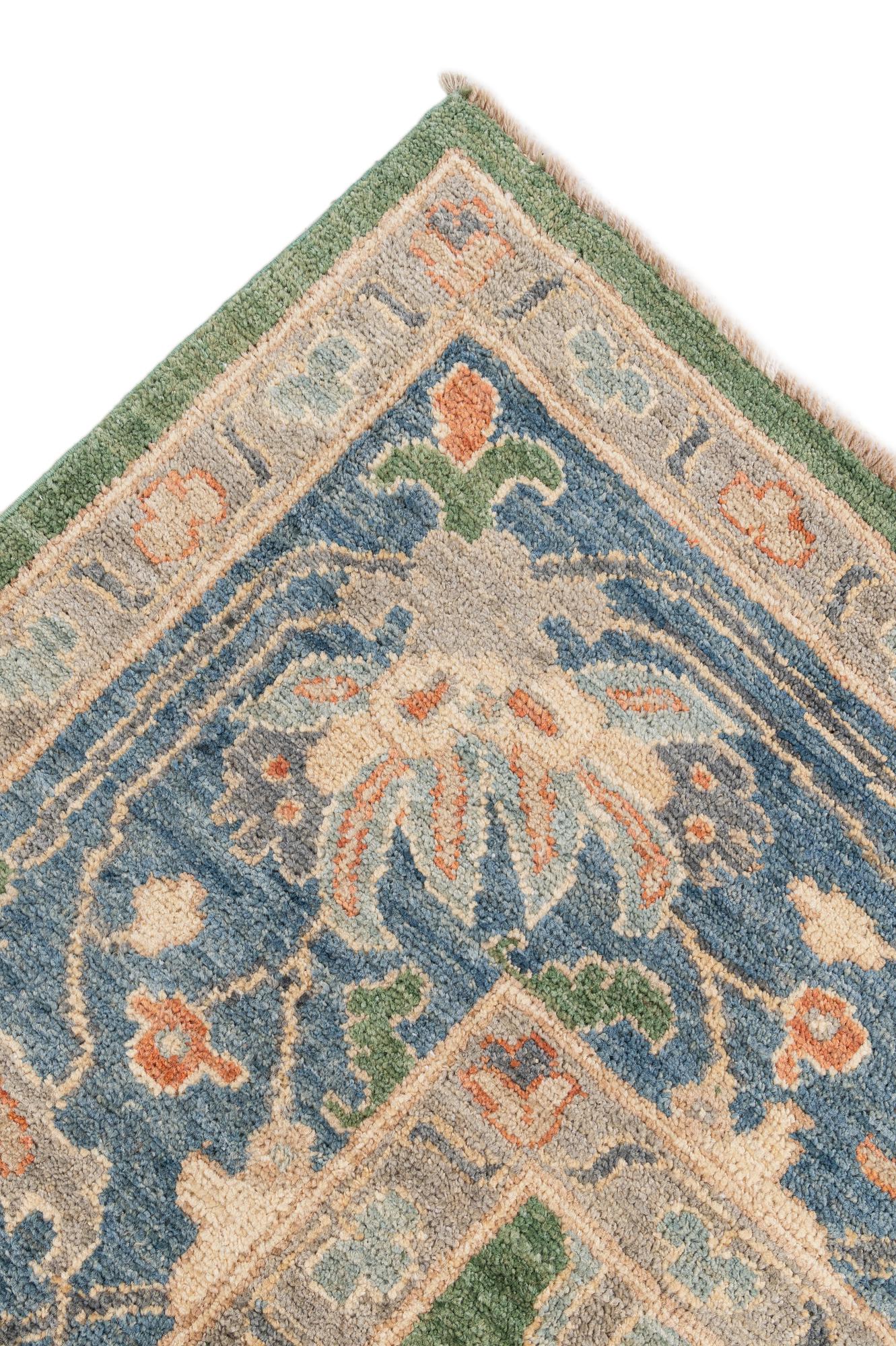 Lavish Oushak Hand-Knotted Wool Rug