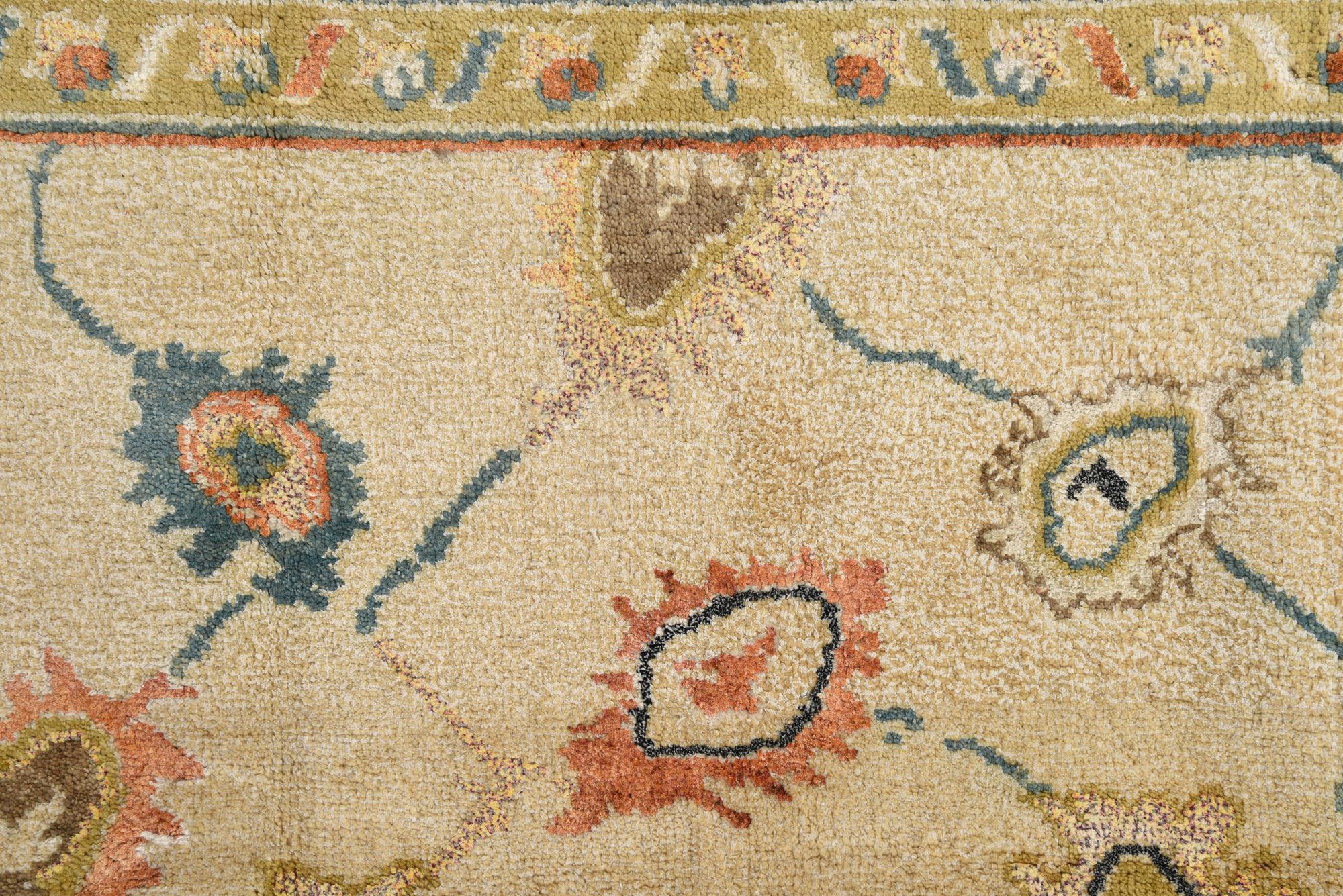 Rose Garden Oushak Hand-Knotted Wool Rug