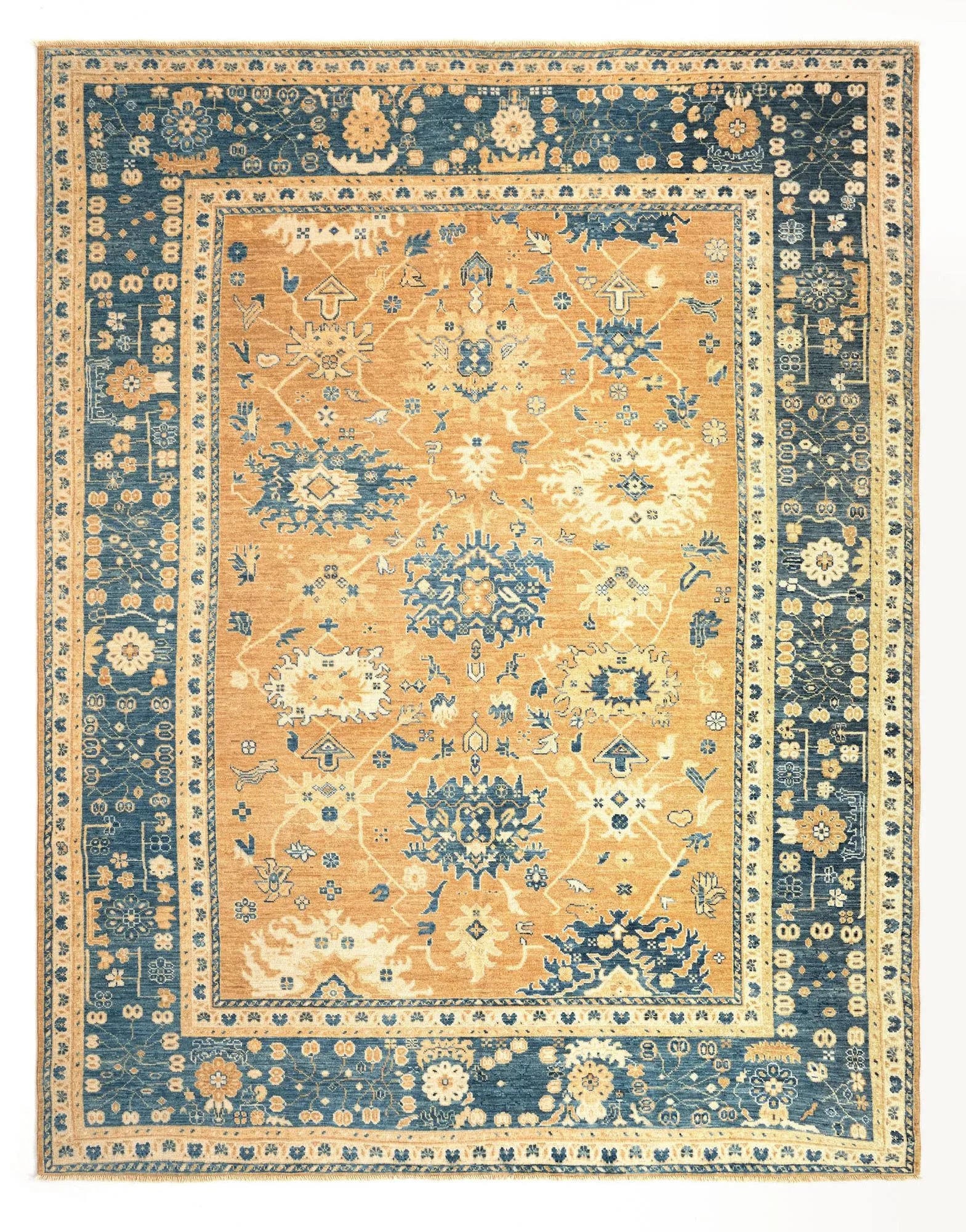 Divine Oushak Hand-Knotted Wool Rug