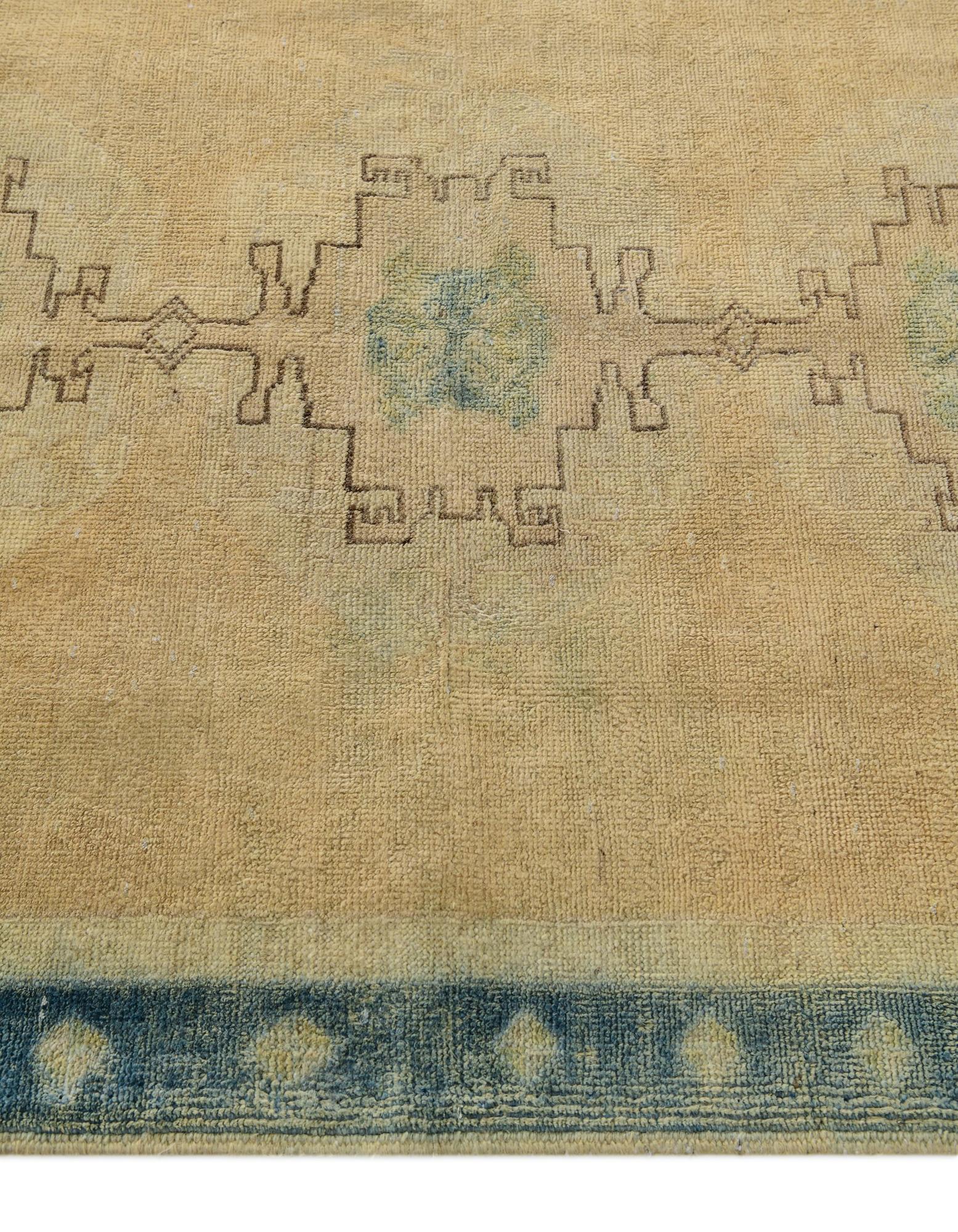 Elite Oushak Hand-Knotted Wool Rug