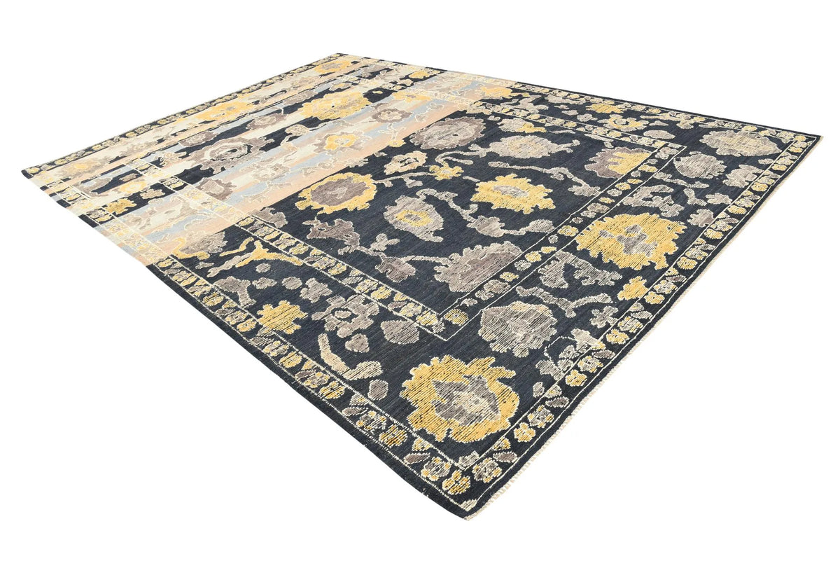Olive Oushak Hand-Knotted Wool Rug