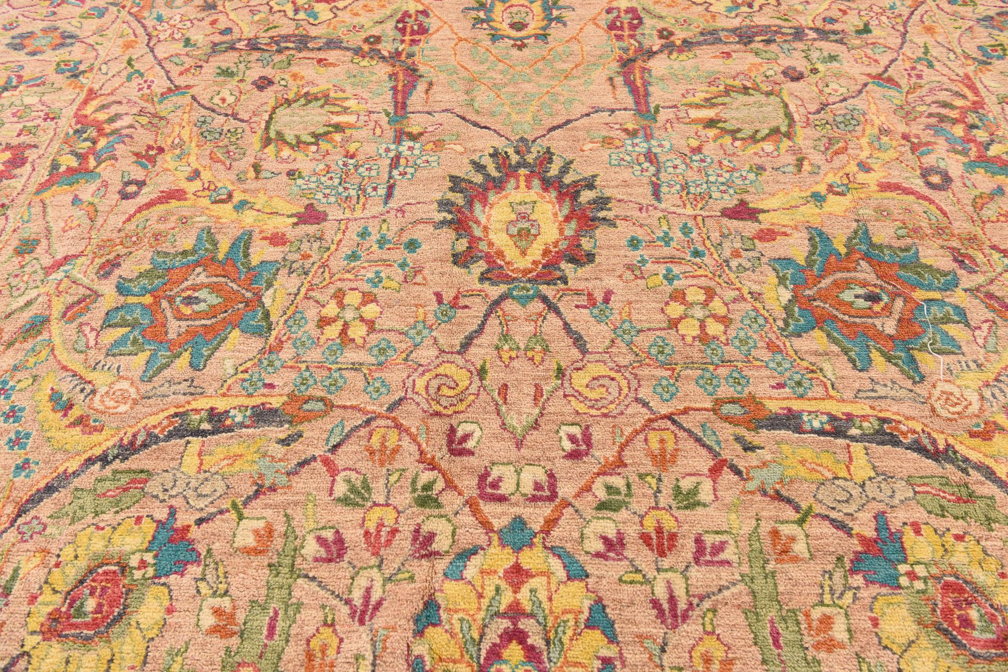Exquisite Oushak Hand-Knotted Wool Rug