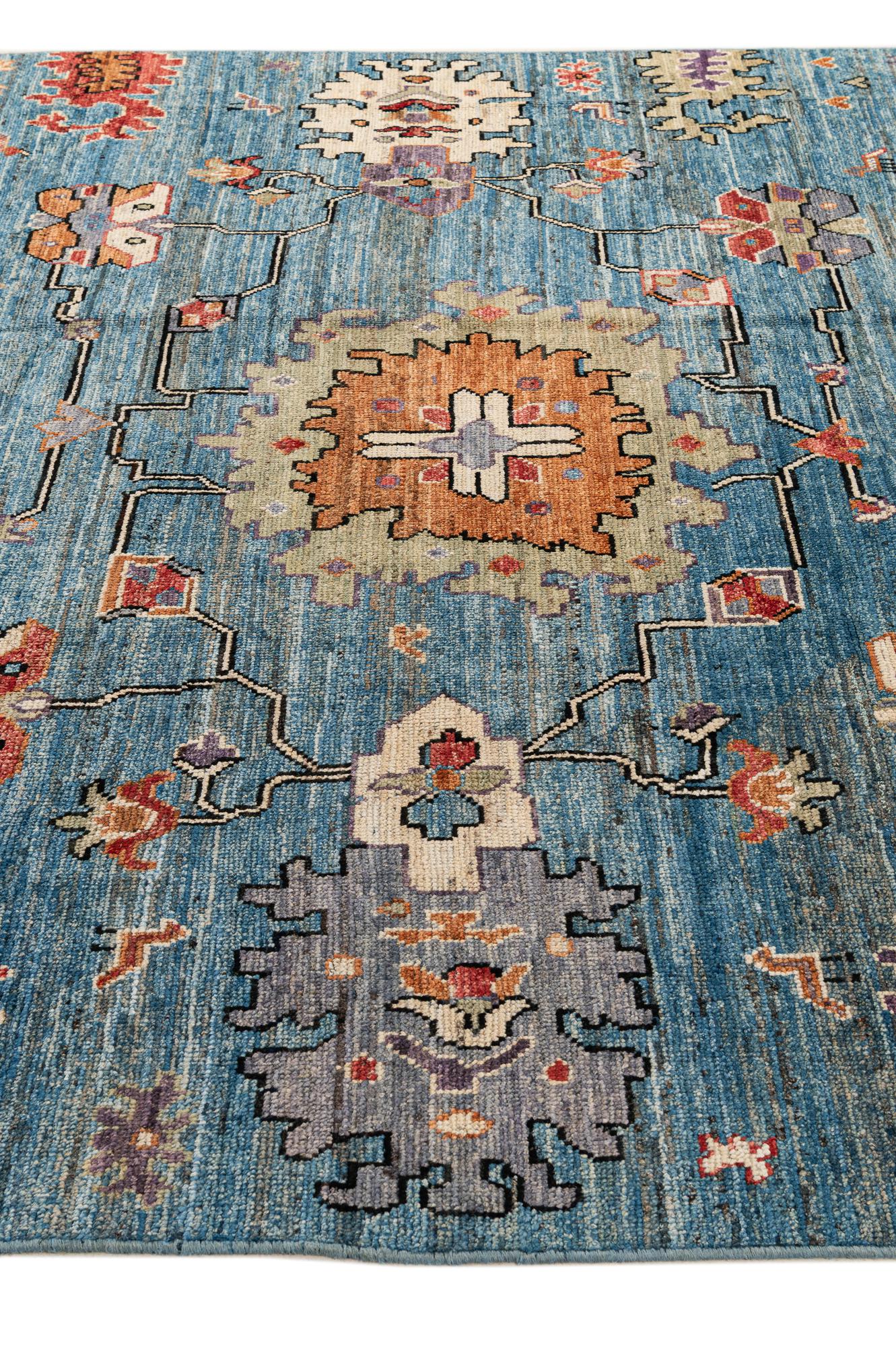Medallion Oushak Hand-Knotted Wool Rug