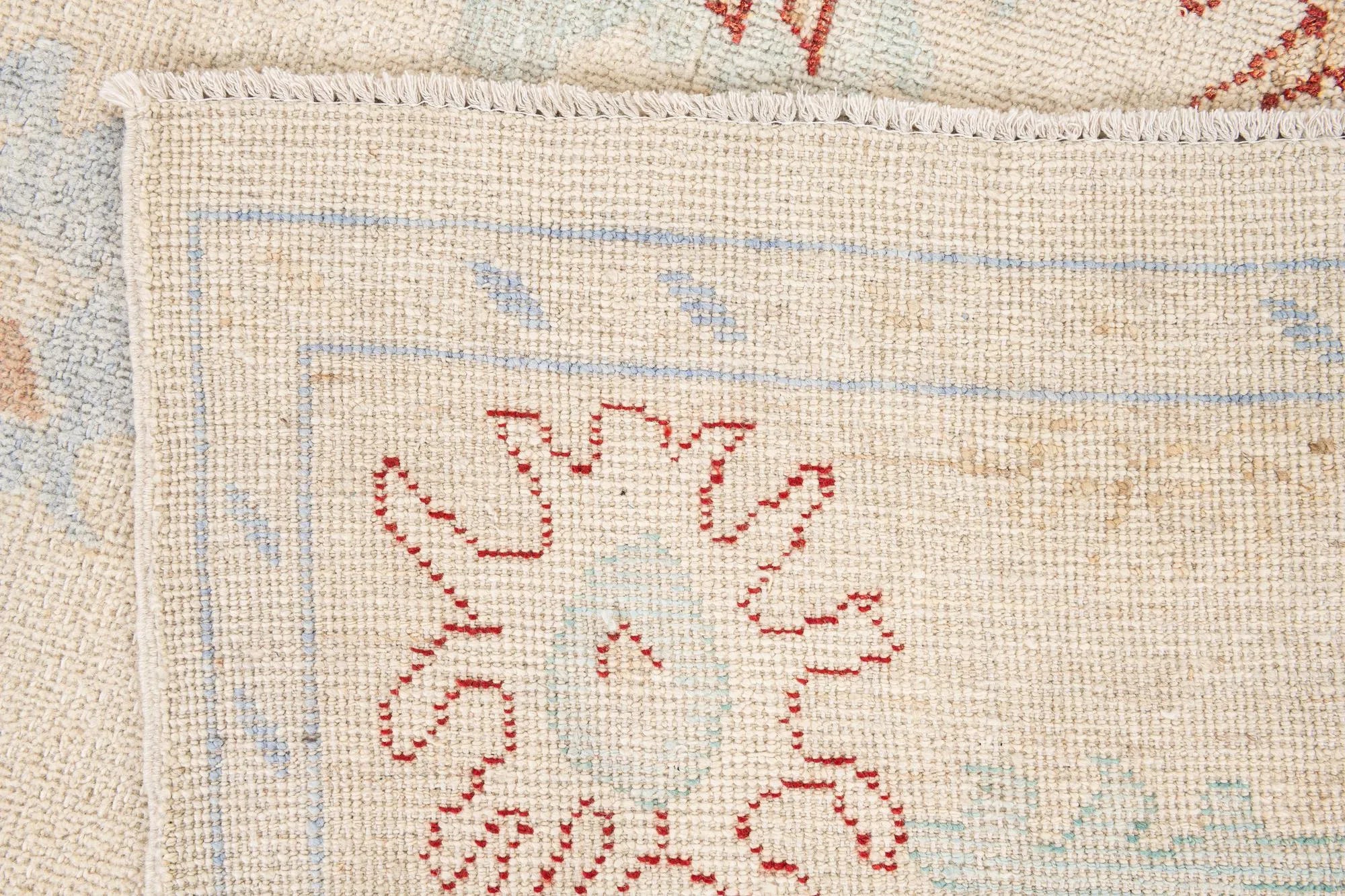 Lotus Oushak Hand-Knotted Wool Rug