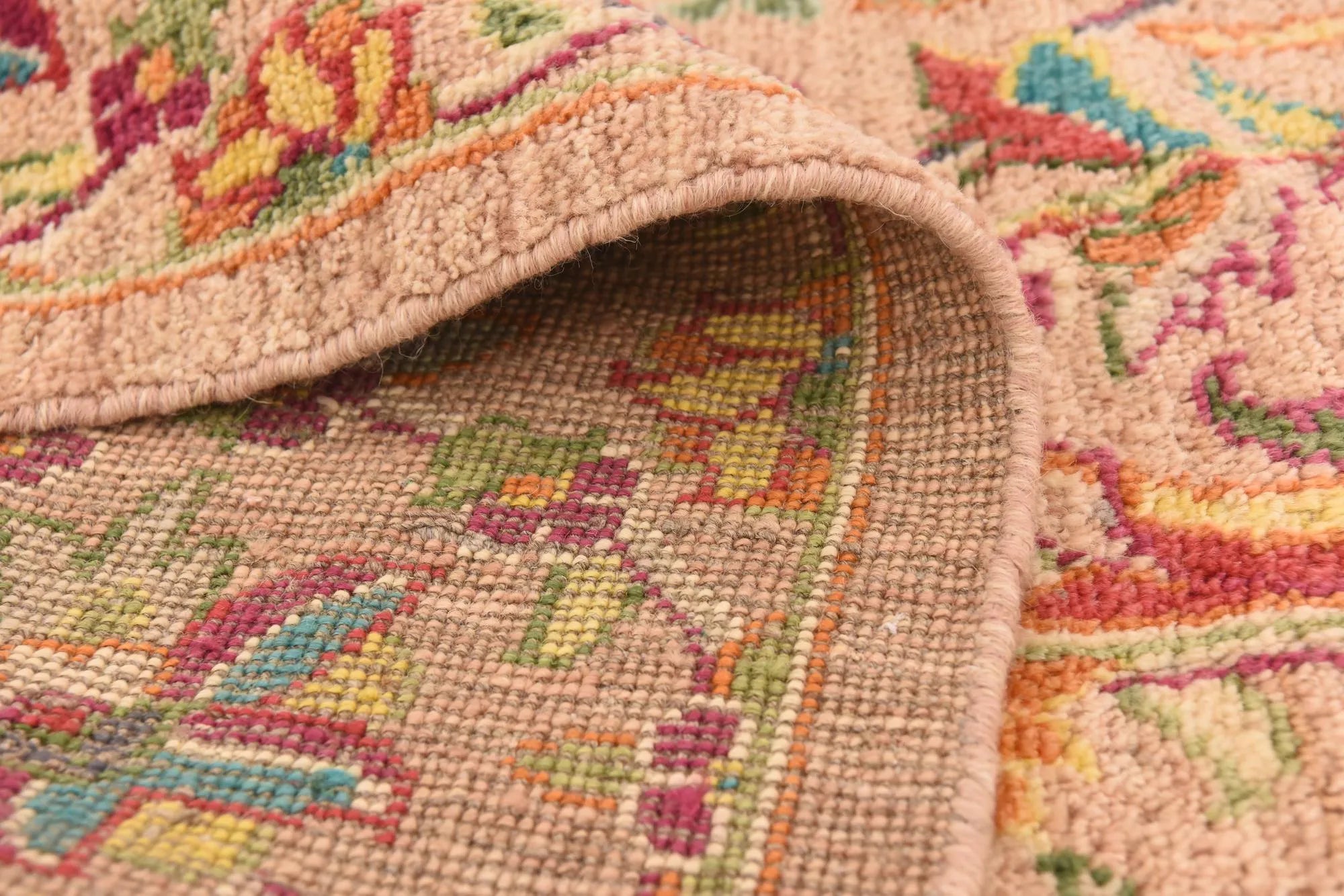 Exquisite Oushak Hand-Knotted Wool Rug