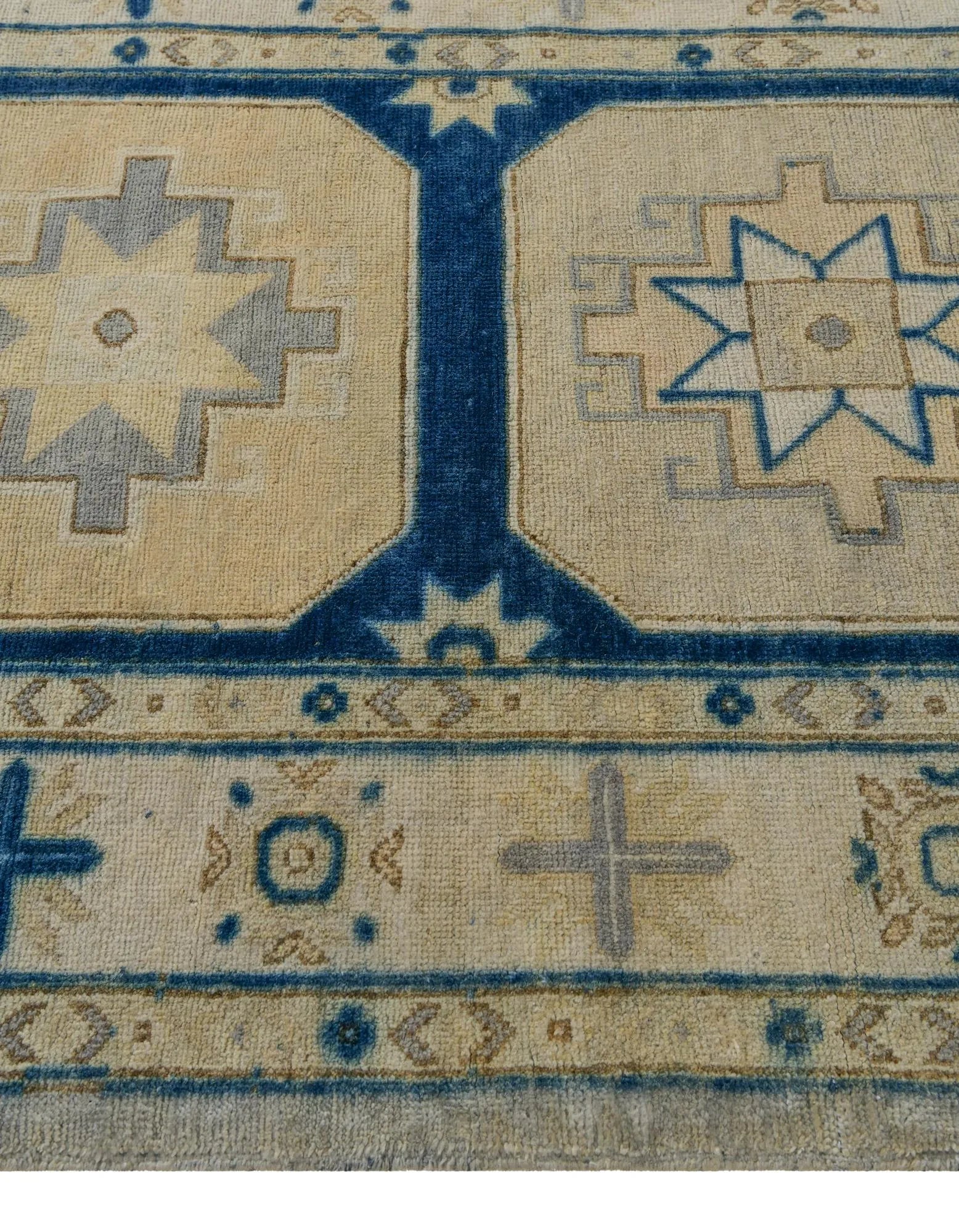Refined Oushak Hand-Knotted Wool Rug