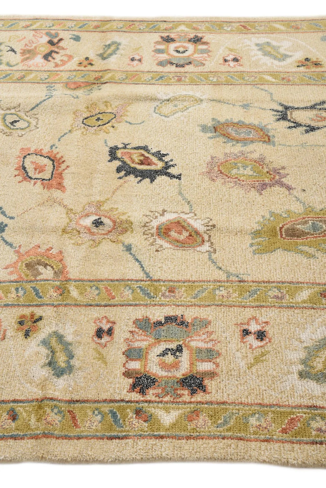 Rose Garden Oushak Hand-Knotted Wool Rug