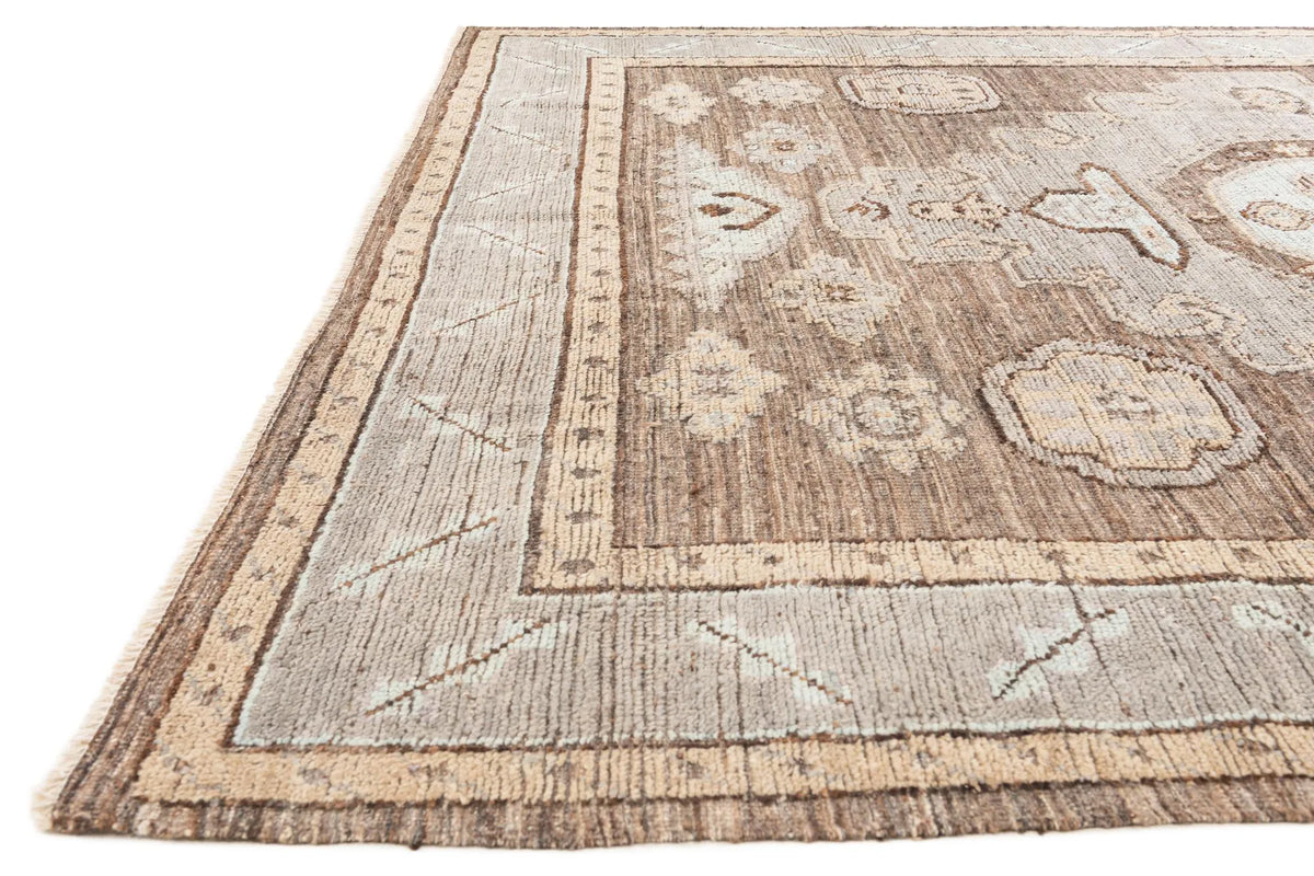 Opulent Oushak Hand-Knotted Wool Rug