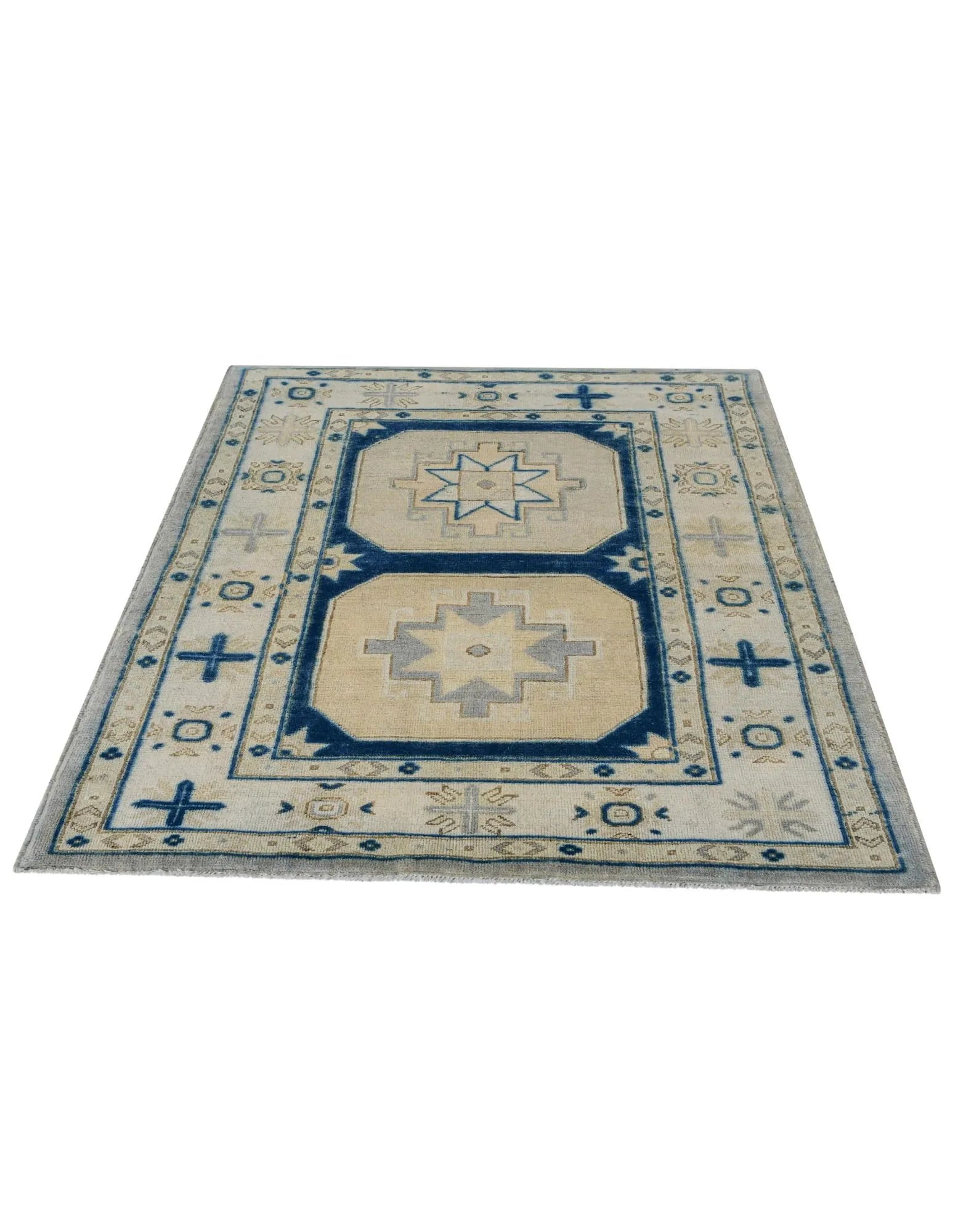 Refined Oushak Hand-Knotted Wool Rug