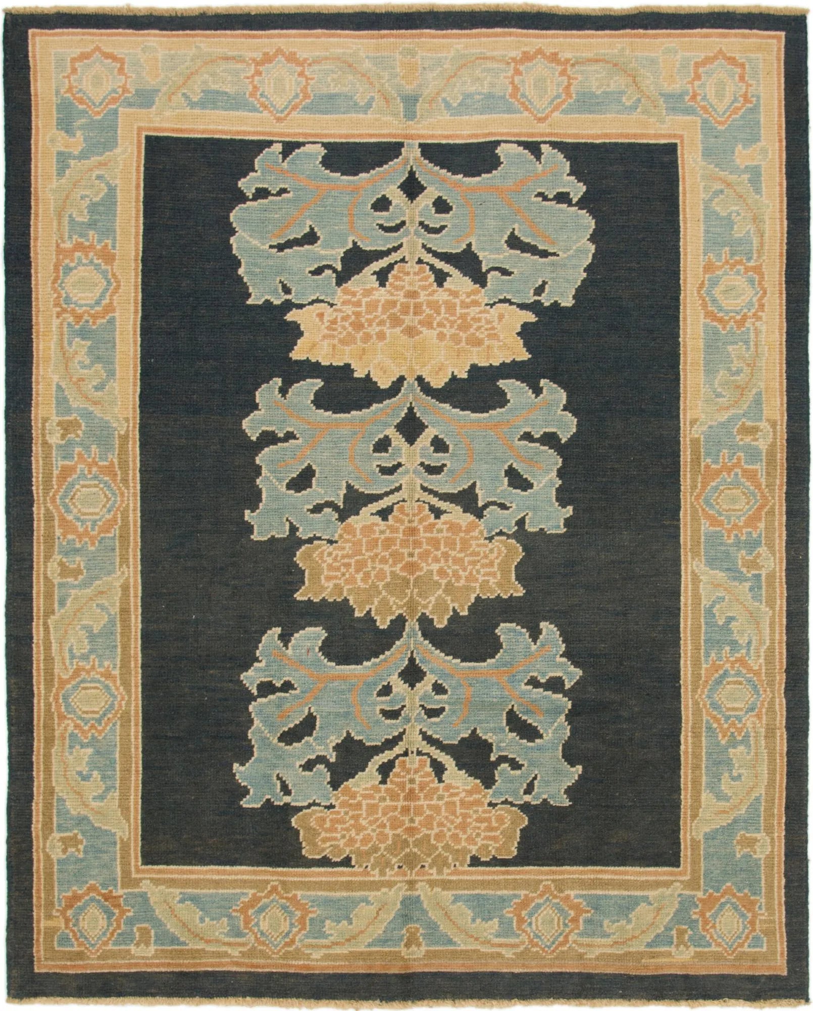 Rosewood Oushak Hand-Knotted Wool Rug