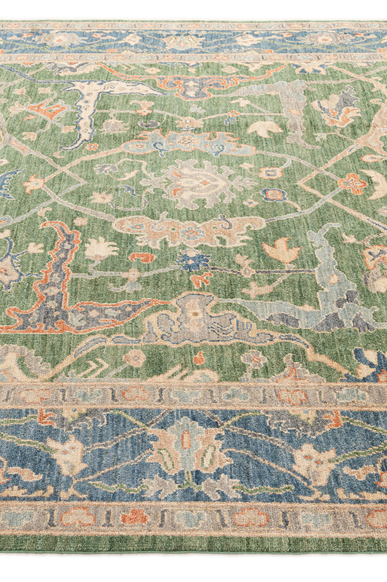 Lavish Oushak Hand-Knotted Wool Rug