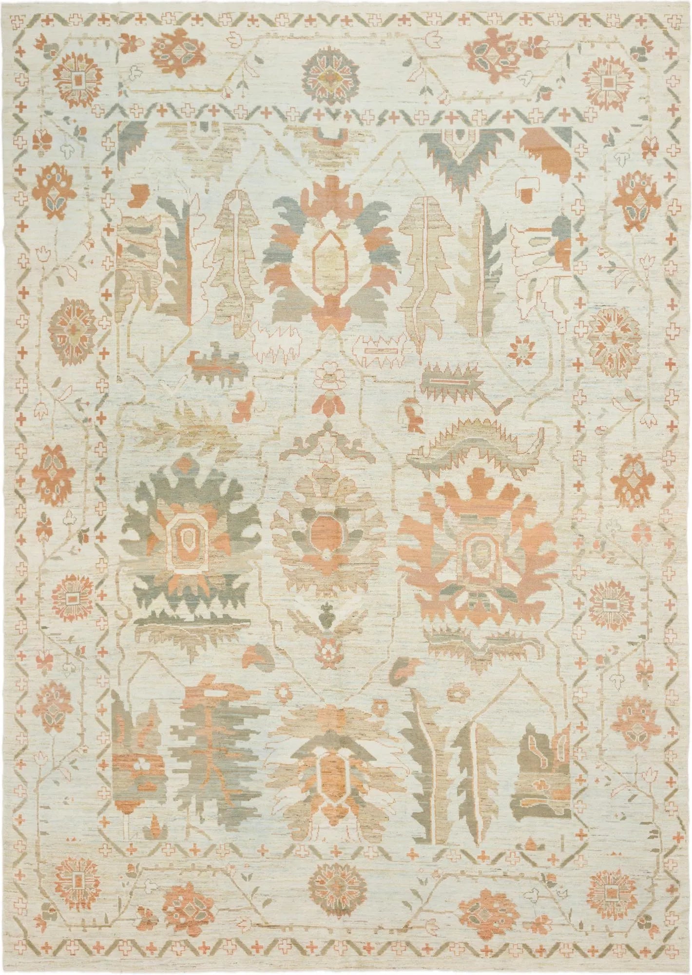 Classic Grace Oushak Hand-Knotted Wool Rug