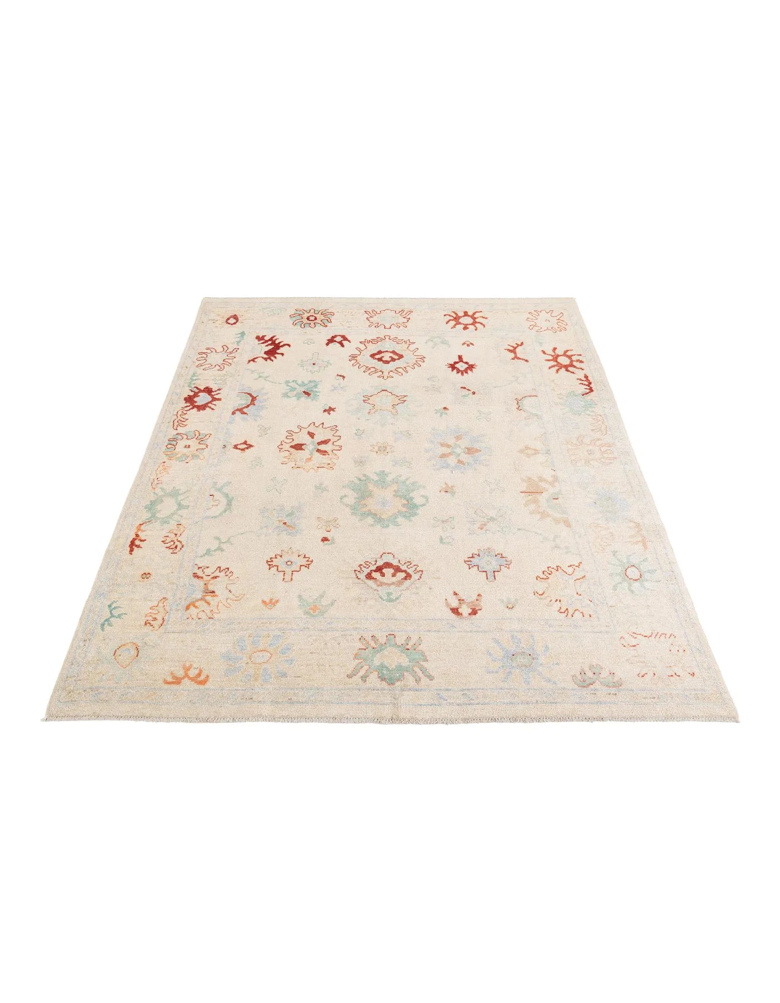 Lotus Oushak Hand-Knotted Wool Rug