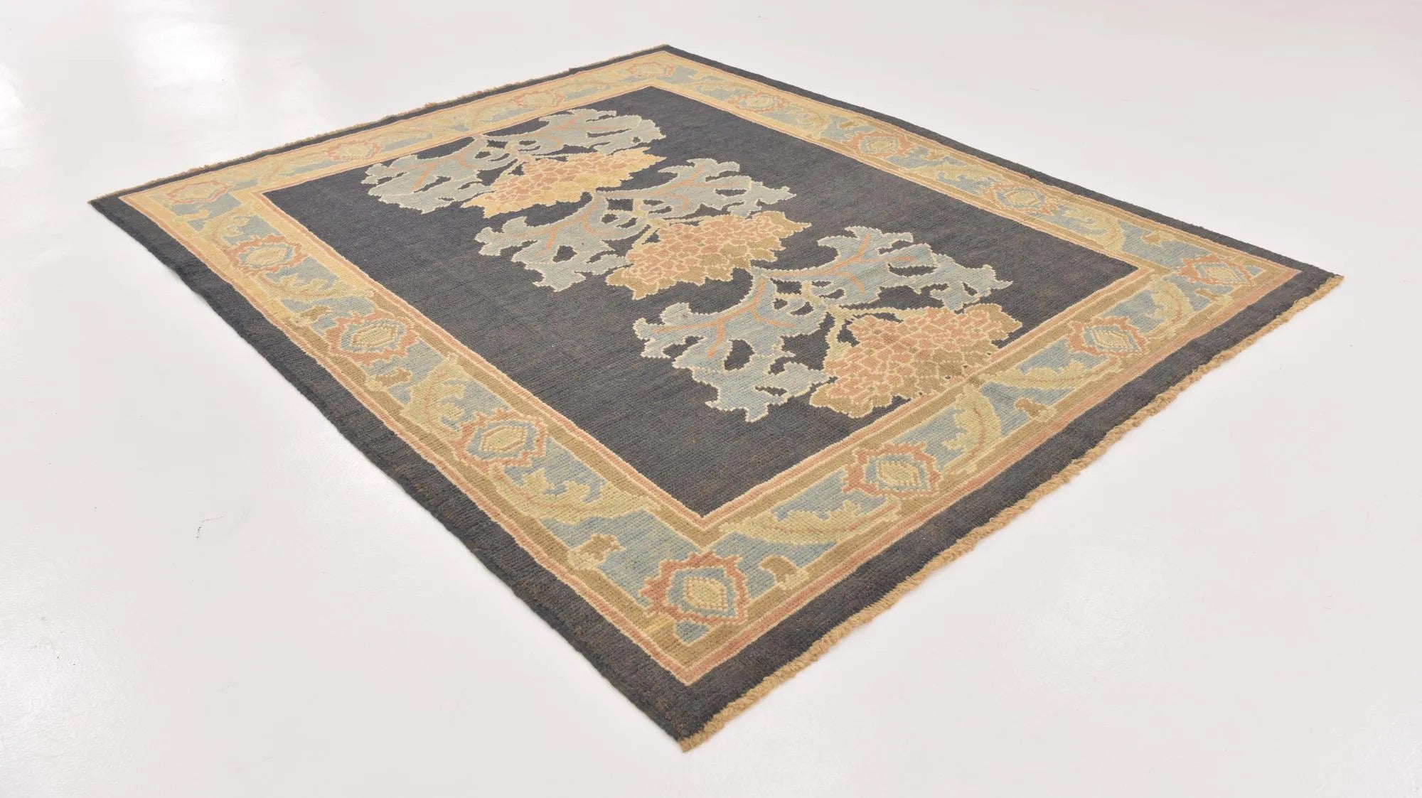 Rosewood Oushak Hand-Knotted Wool Rug